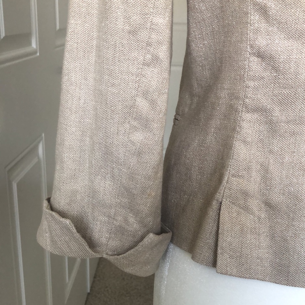 TALBOTS Women’s beige/gold metallic blazer - Picture 6 of 8